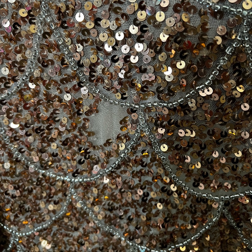 Mac Duggal Copper Sequin Beaded Samantha Stone Gown - Picture 9 of 10